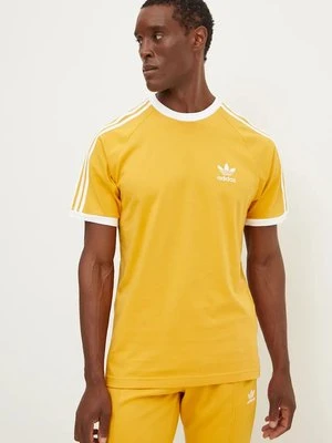 adidas Originals t-shirt bawełniany męski kolor żółty z aplikacją IZ2370