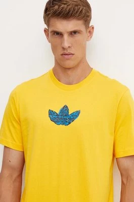 adidas Originals t-shirt bawełniany męski kolor żółty z nadrukiem IZ2572