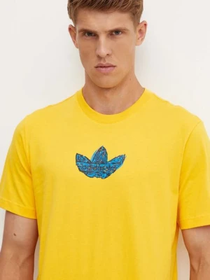 adidas Originals t-shirt bawełniany męski kolor żółty z nadrukiem IZ2572