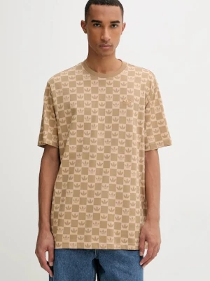 adidas Originals t-shirt bawełniany Mg Lo Ss T męski kolor beżowy wzorzysty JY2970