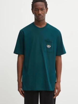 adidas Originals t-shirt bawełniany Mg Lo Ss T męski kolor zielony z aplikacją JY2990