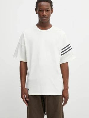 adidas Originals t-shirt bawełniany Neu C Tee męski kolor beżowy gładki HZ3698