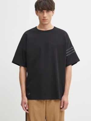 adidas Originals t-shirt bawełniany Neu C Tee męski kolor czarny gładki HZ3700