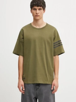 adidas Originals t-shirt bawełniany Neu C Tee męski kolor zielony z aplikacją HZ3697