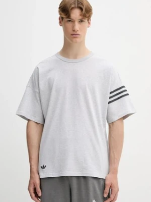 adidas Originals t-shirt bawełniany Neuclassics męski kolor szary melanżowy HZ3699
