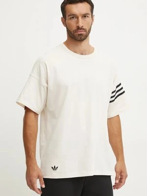 adidas Originals t-shirt bawełniany Neuclassics Tee męski kolor beżowy z aplikacją JF9139