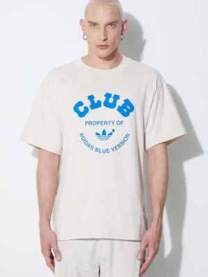 adidas Originals t-shirt bawełniany Originals Club Tee IA2489 Blue Version kolor beżowy z nadrukiem IA2489-KREMOWY