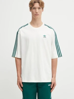 adidas Originals t-shirt bawełniany Oversize Tee męski kolor beżowy z aplikacją KA0478