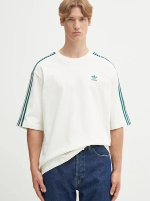 adidas Originals t-shirt bawełniany Oversize Tee męski kolor beżowy z aplikacją KA0478