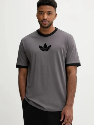 adidas Originals t-shirt bawełniany Oversize Tee męski kolor szary z nadrukiem JX1511