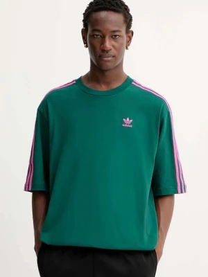adidas Originals t-shirt bawełniany Oversize Tee męski kolor zielony z aplikacją KA0477