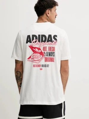adidas Originals t-shirt bawełniany Pizza Box Tee męski kolor biały z nadrukiem HY2073