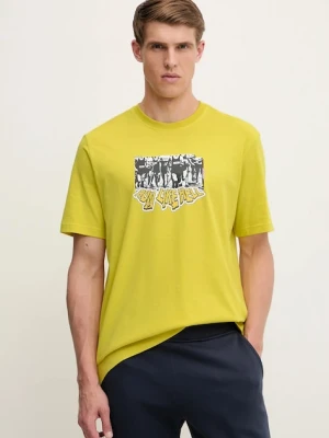 adidas Originals t-shirt bawełniany Q12 TS Crowd męski kolor żółty z nadrukiem JD0709