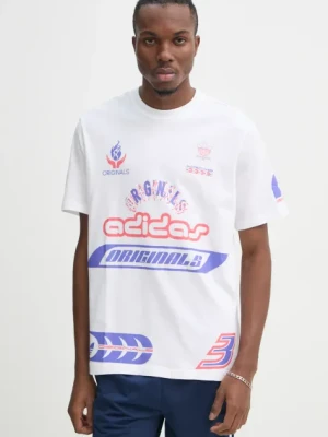 adidas Originals t-shirt bawełniany Q12 TS SPONSOR męski kolor beżowy z nadrukiem JD0663