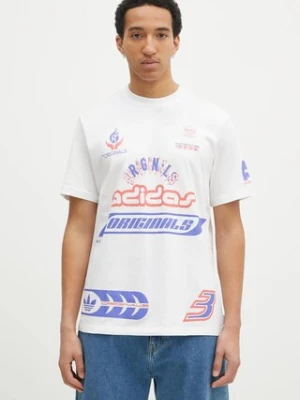 adidas Originals t-shirt bawełniany Q12 TS SPONSOR męski kolor beżowy z nadrukiem JD0663