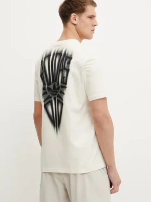 adidas Originals t-shirt bawełniany Skeleton Back Tee męski kolor beżowy z nadrukiem JN4560