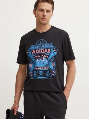 adidas Originals t-shirt bawełniany Street 4 męski kolor czarny z nadrukiem IZ2585