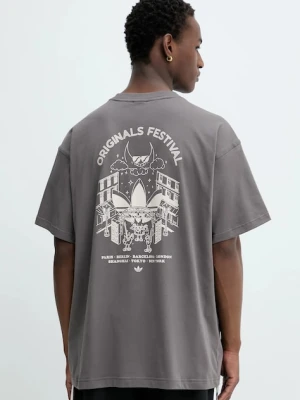 adidas Originals t-shirt bawełniany Street Band Tee męski kolor brązowy wzorzysty KR5105