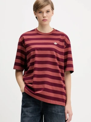 adidas Originals t-shirt bawełniany STRIPED SS TEE damski kolor pomarańczowy KF2320