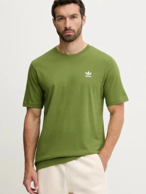 adidas Originals t-shirt bawełniany Trefoil Essential męski kolor zielony gładki JV5938