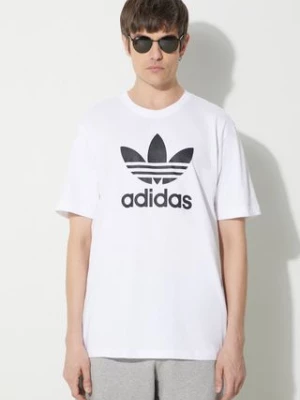 adidas Originals t-shirt bawełniany Trefoil męski kolor biały z nadrukiem IV5353