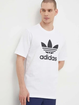 adidas Originals t-shirt bawełniany Trefoil męski kolor biały z nadrukiem IV5353
