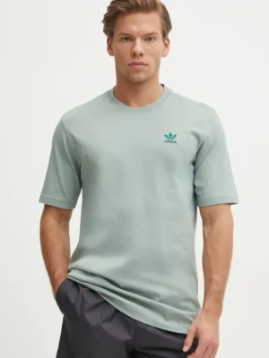 adidas Originals t-shirt bawełniany Trefoil męski kolor zielony gładki JC9993