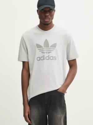 adidas Originals t-shirt bawełniany TREFOIL T-SHIRT męski kolor szary z nadrukiem JP2548