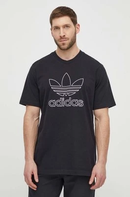 adidas Originals t-shirt bawełniany Trefoil Tee męski kolor czarny z nadrukiem IU2347