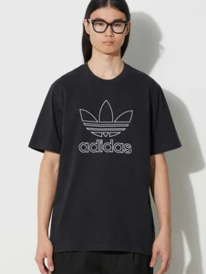 adidas Originals t-shirt bawełniany Trefoil Tee męski kolor czarny z nadrukiem IU2347