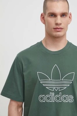 adidas Originals t-shirt bawełniany Trefoil Tee męski kolor zielony z aplikacją IR7993