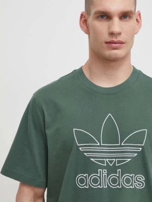 adidas Originals t-shirt bawełniany Trefoil Tee męski kolor zielony z aplikacją IR7993