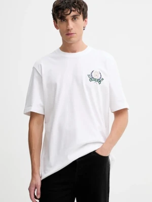 adidas Originals t-shirt bawełniany Varsity męski kolor biały z nadrukiem JX8155