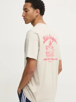 adidas Originals t-shirt bawełniany Wabash męski kolor beżowy z nadrukiem JD0667