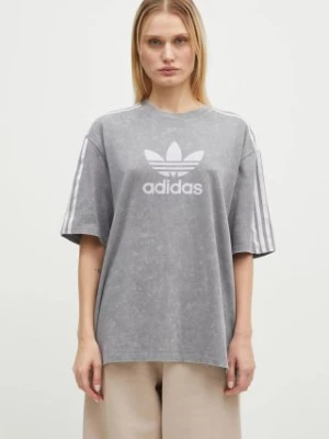 adidas Originals t-shirt bawełniany Wash Tee damski kolor szary IW3412