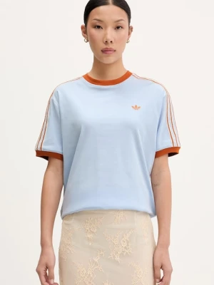 Zdjęcie produktu adidas Originals T-shirt damski bawełniany z elastanem niebieski