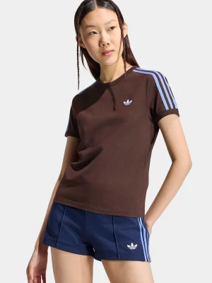adidas Originals T-shirt damski bawełniany z elastanem brązowy