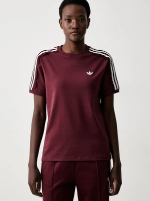 adidas Originals T-shirt damski bawełniany z elastanem Lace Injection bordowy