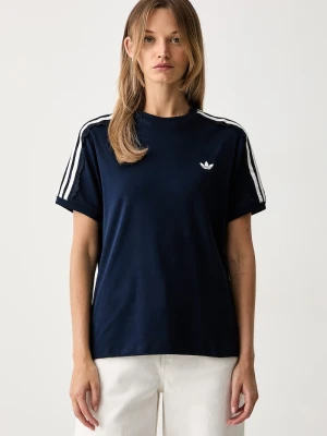 adidas Originals T-shirt damski bawełniany z elastanem Lace Injection granatowy