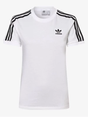 adidas Originals T-shirt damski Kobiety Bawełna biały jednolity,