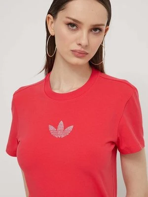 adidas Originals t-shirt damski kolor czerwony IS4596