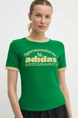 adidas Originals t-shirt damski kolor zielony IR6084