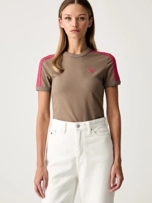 adidas Originals T-shirt damski z bawełną brązowy
