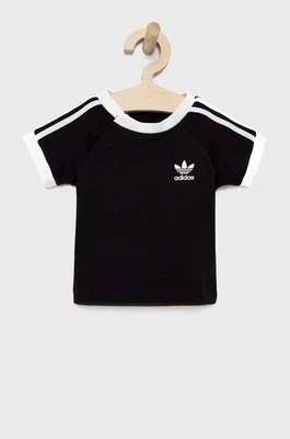 adidas Originals t-shirt dziecięcy H35545 kolor czarny z aplikacją