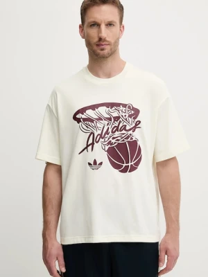Zdjęcie produktu adidas Originals t-shirt Hot Shot Tee męski kolor beżowy z nadrukiem JY3651