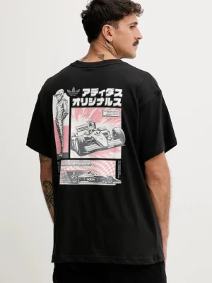 adidas Originals t-shirt JP Racing Manga męski kolor czarny z nadrukiem HY2086