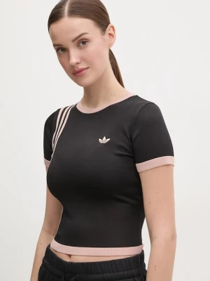 adidas Originals t-shirt KNITTED 3S TEE czarny