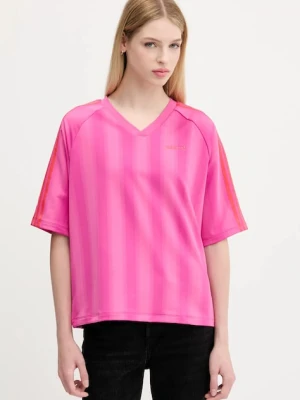 adidas Originals t-shirt Linear Tee damski kolor fioletowy JW6021
