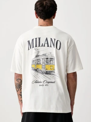 adidas Originals T-shirt męski bawełniany Milan beżowy