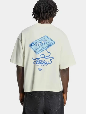 adidas Originals T-shirt męski bawełniany Record GFX beżowy